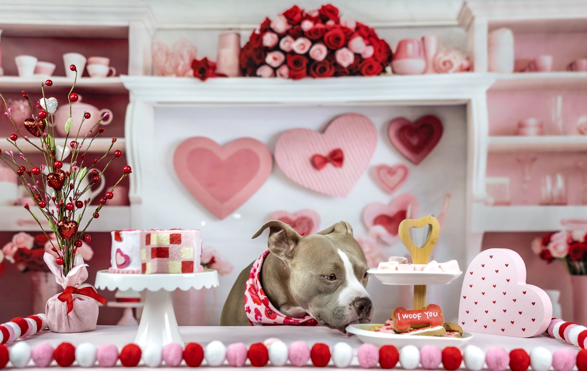 Kate Valentines Day Pink Kitchen Backdrop Designed by Patty Robertss - Kate Backdrop AU