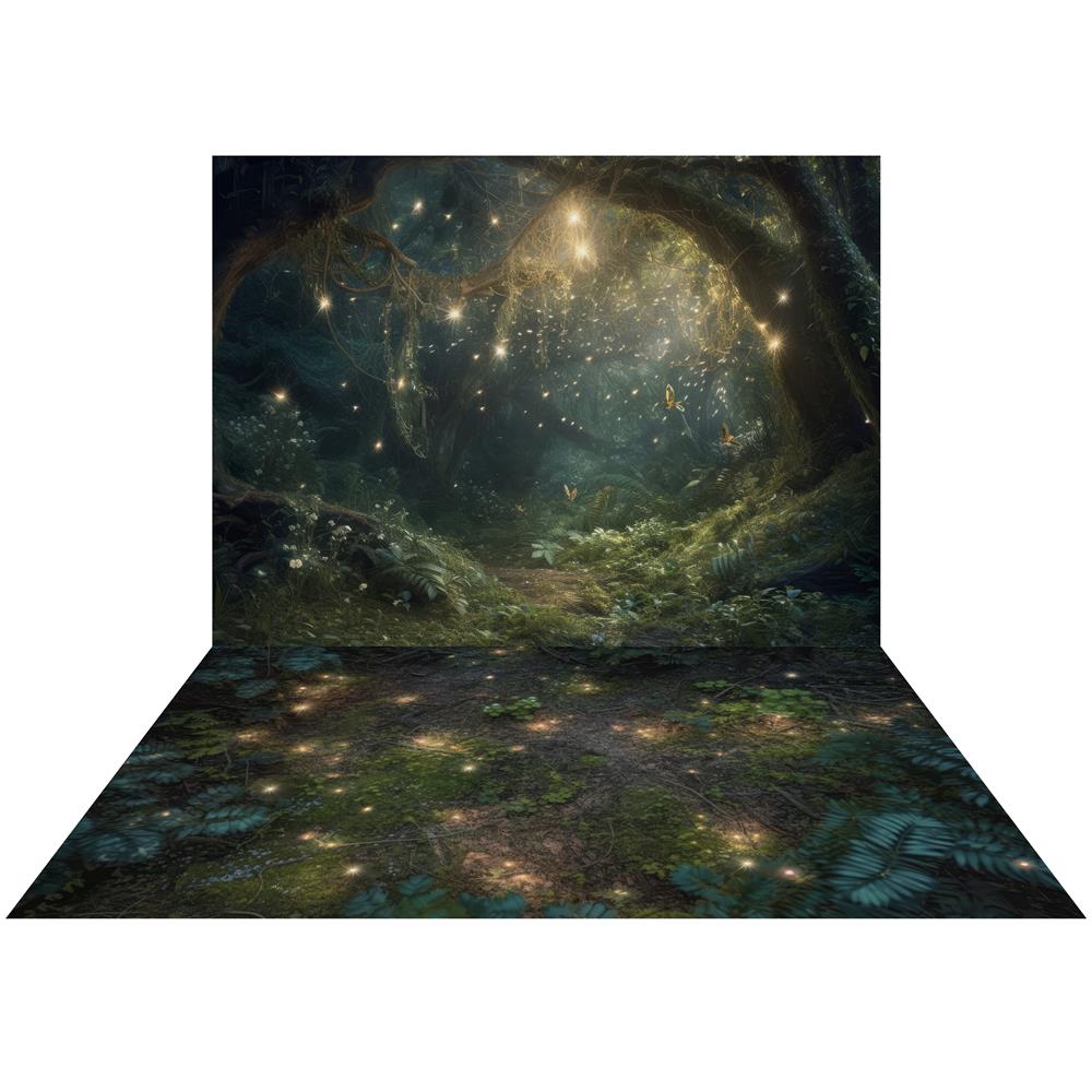 Kate Enchanted Fairy Night Backdrop+Forest Floor Designed by Mandy Ringe Photography - Kate Backdrop AU