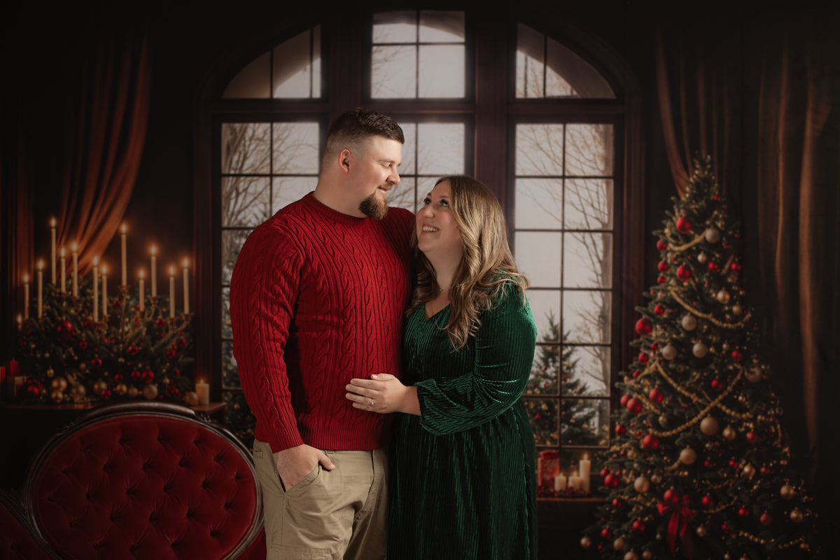 Kate Christmas Candlelight Window Backdrop Designed by Emetselch - Kate Backdrop AU