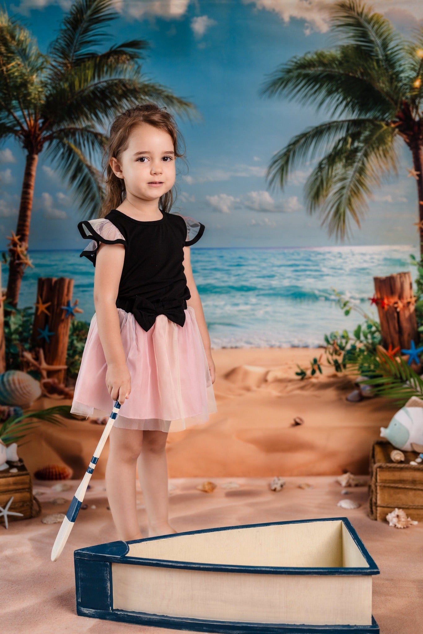 Kate Summer Beach Coconut Tree Backdrop Designed by Emetselch - Kate Backdrop AU