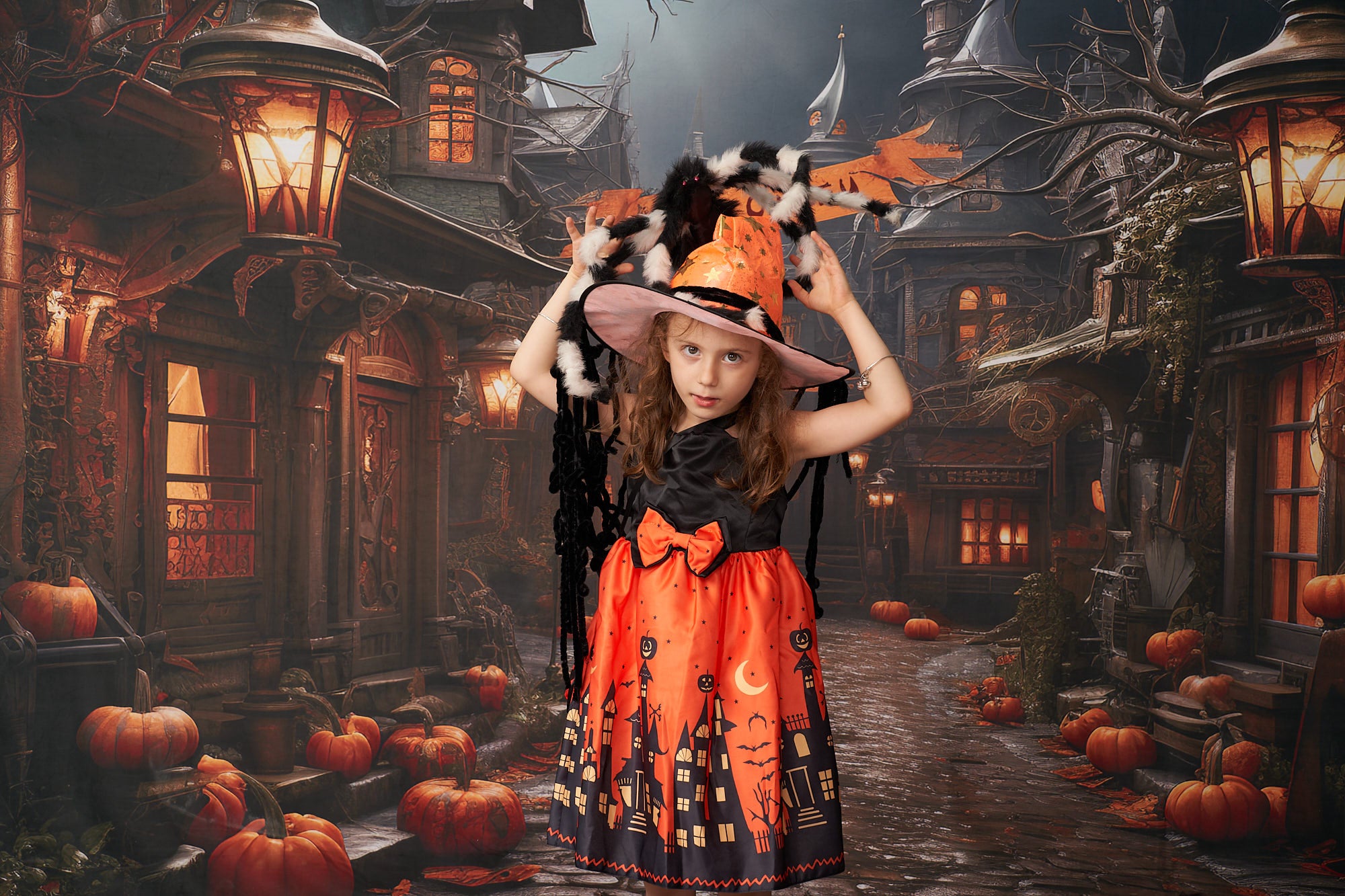 Kate Halloween Pumpkin Town Backdrop Designed by Emetselch - Kate Backdrop AU