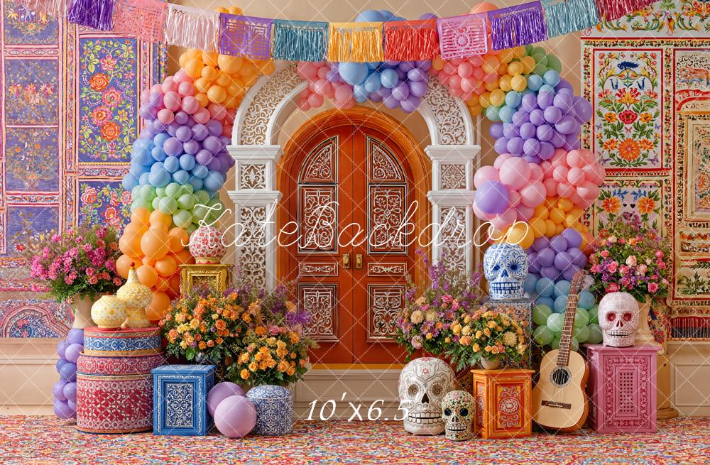Kate Skulls Balloons Balloon Arch Backdrop Designed by Emetselch