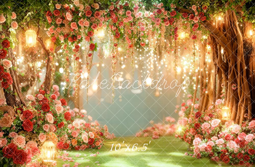 Kate Spring Flower Fairy Lights Backdrop Designed by Emetselch