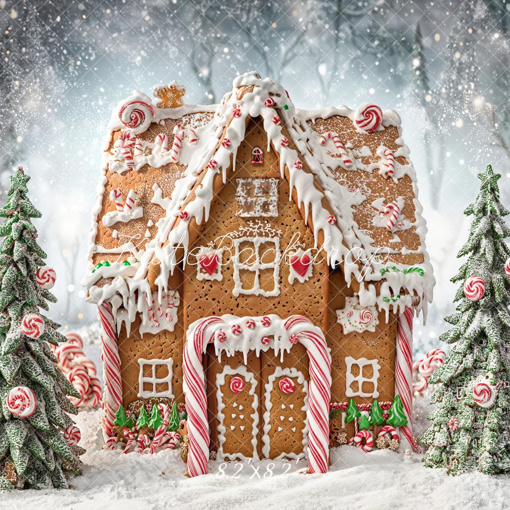 Kate Christmas Gingerbread House Backdrop Designed by Chain