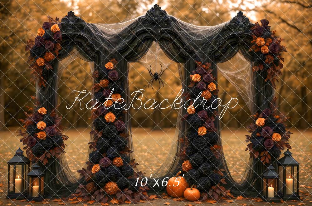 Kate Halloween Flower Arch Spider Backdrop Designed by Mini MakeBelieve