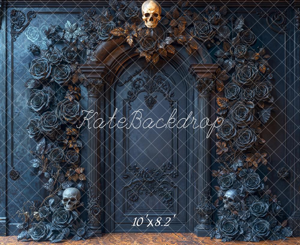 Kate Halloween Skull Arch Dark Wall Backdrop Designed by Emetselch - Kate Backdrop AU