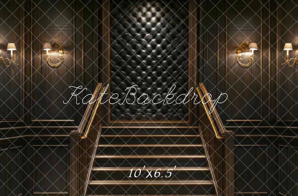 Kate Stairs Black Padded Wall Backdrop Designed by Mini MakeBelieve - Kate Backdrop AU