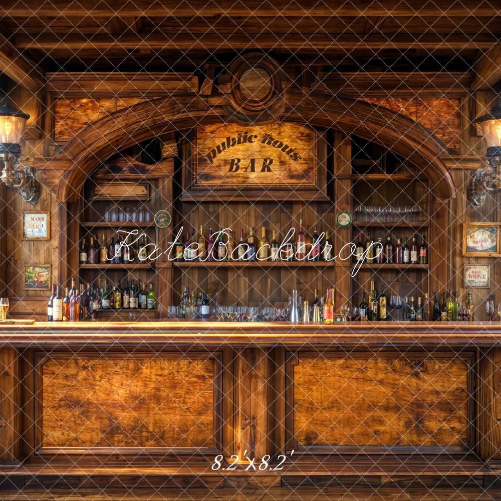 AUSALE Kate Vintage Pub Bar Counter Wood Backdrop Designed by Emetselch