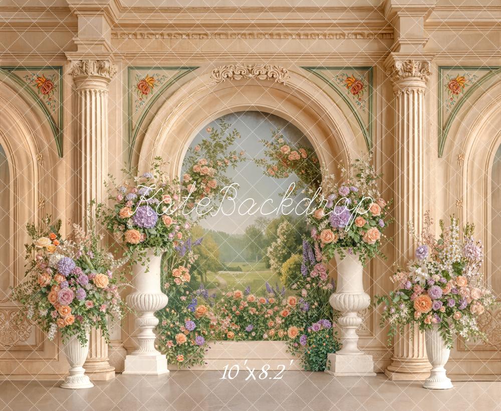 Kate Flower Arch Classical Columns Backdrop Designed by Emetselch