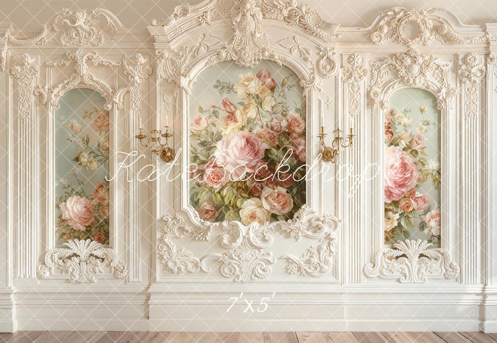 Kate Retro Wall Floral Roses Backdrop Designed by Emetselch