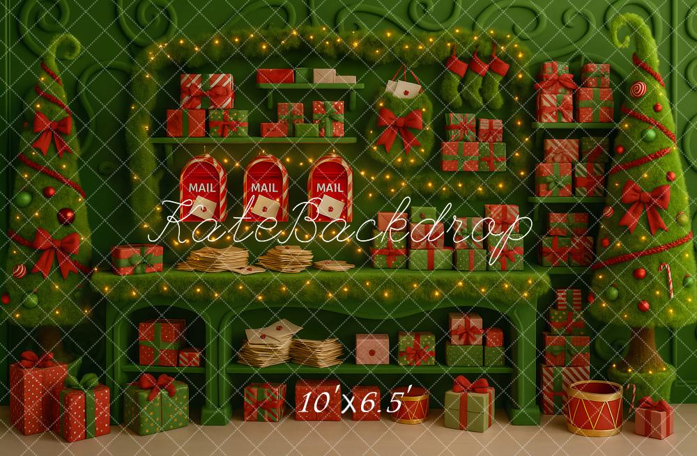 Kate Green Christmas Gifts Mailbox Backdrop Designed by Ashley Paul