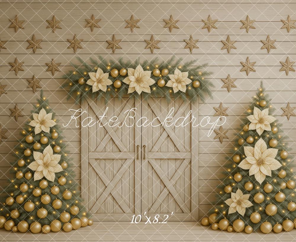 Kate Christmas Trees Barn Door Backdrop Designed by Megan Leigh - Kate Backdrop AU
