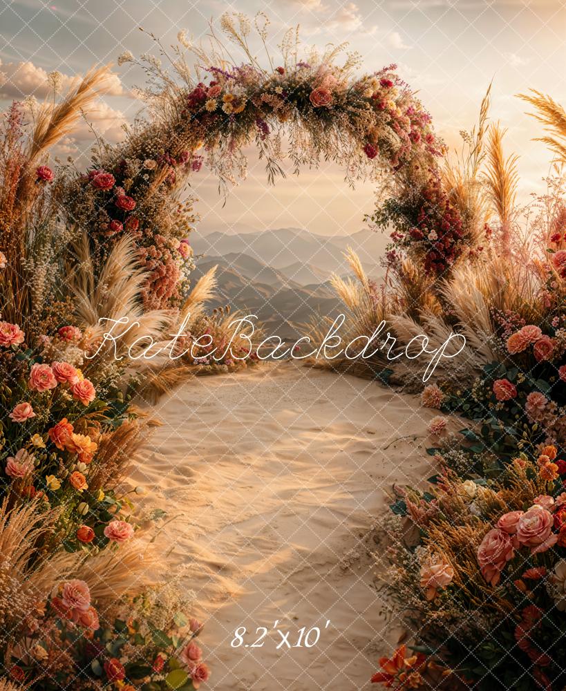 Kate Flower Arch Pampas Grass Backdrop Designed by Emetselch - Kate Backdrop AU