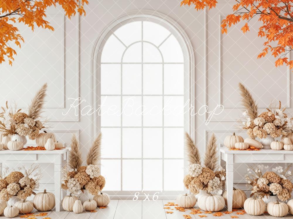Kate Autumn White Pumpkins Arch Backdrop Designed by Patty Roberts
