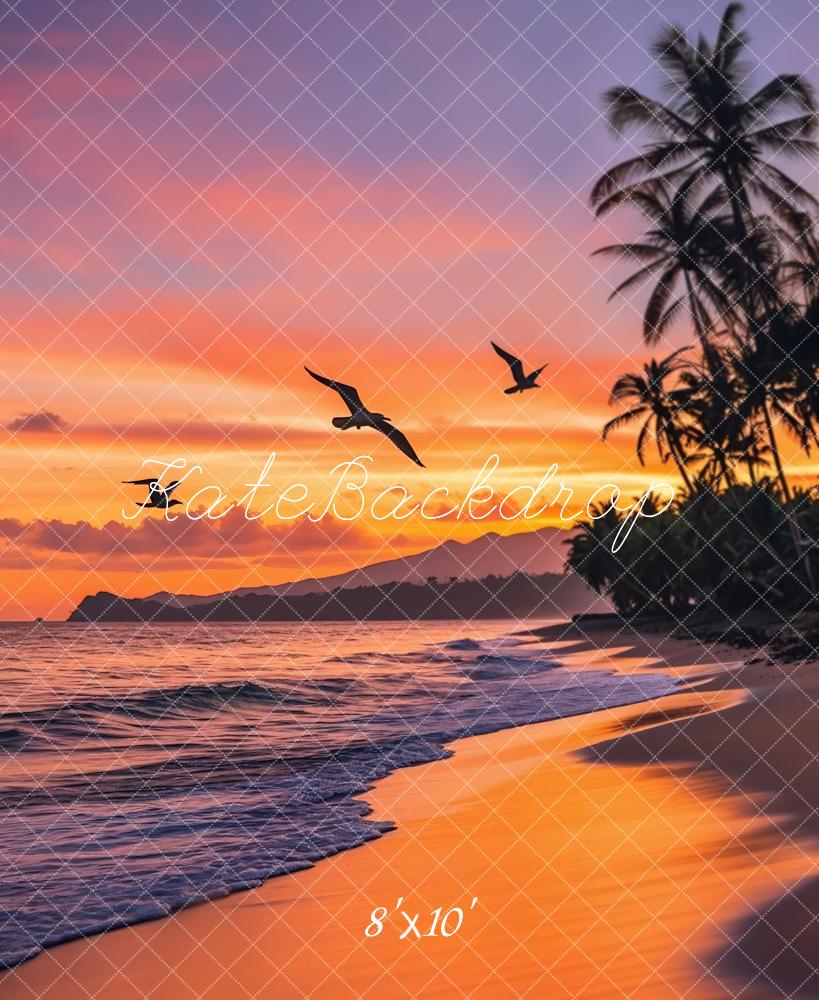 Kate Sunset Beach Waves Fleece Backdrop Designed by Chain Photography - Kate Backdrop AU