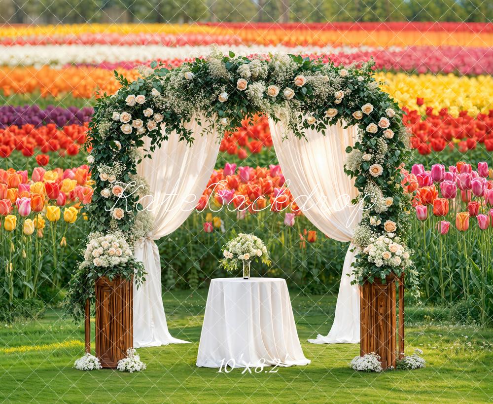 Kate Spring Wedding Tulip Field Backdrop Designed by Emetselch
