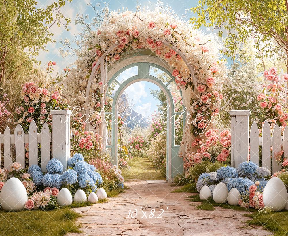 Kate Easter Bunny Flower Arch Garden Backdrop Designed by Chain
