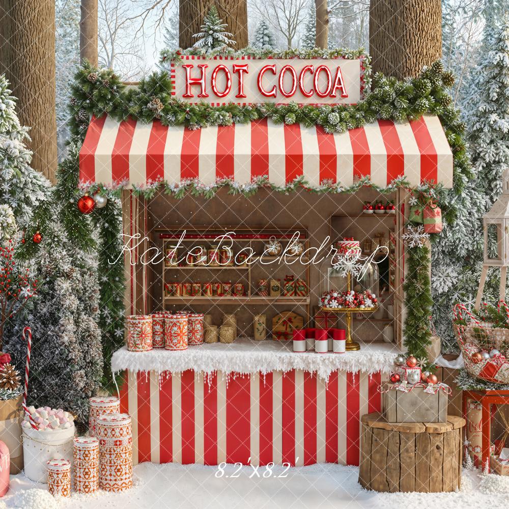 Kate Christmas Hot Cocoa Stand Backdrop Designed by Emetselch - Kate Backdrop AU