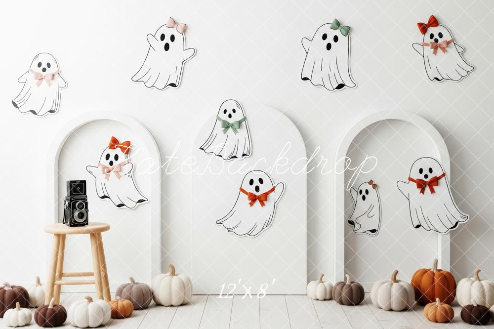 Kate Halloween Ghosts White Arch Backdrop Designed by Patty Roberts - Kate Backdrop AU