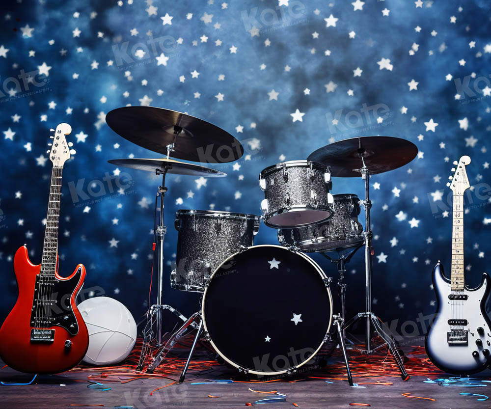 Kate Drums Guitars Rock Backdrop Designed by Emetselch