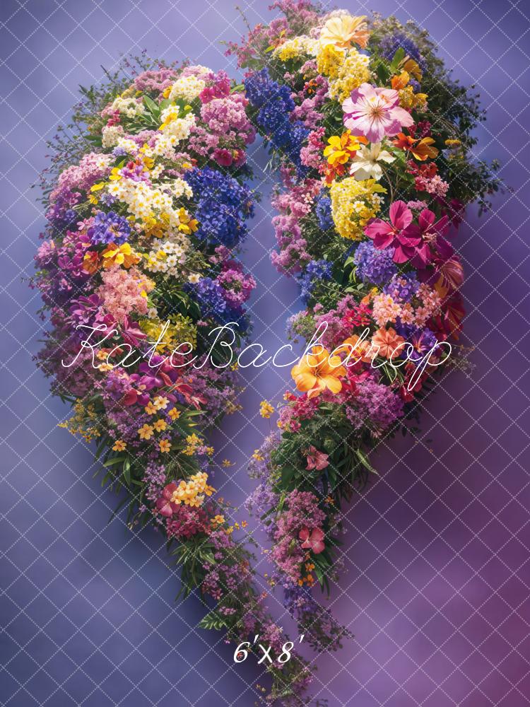Kate Newborn Flower Heart Purple Backdrop Designed by Emetselch