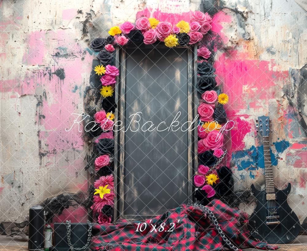 Kate Flower Grunge Wall Guitar Backdrop Designed by Mini MakeBelieve - Kate Backdrop AU