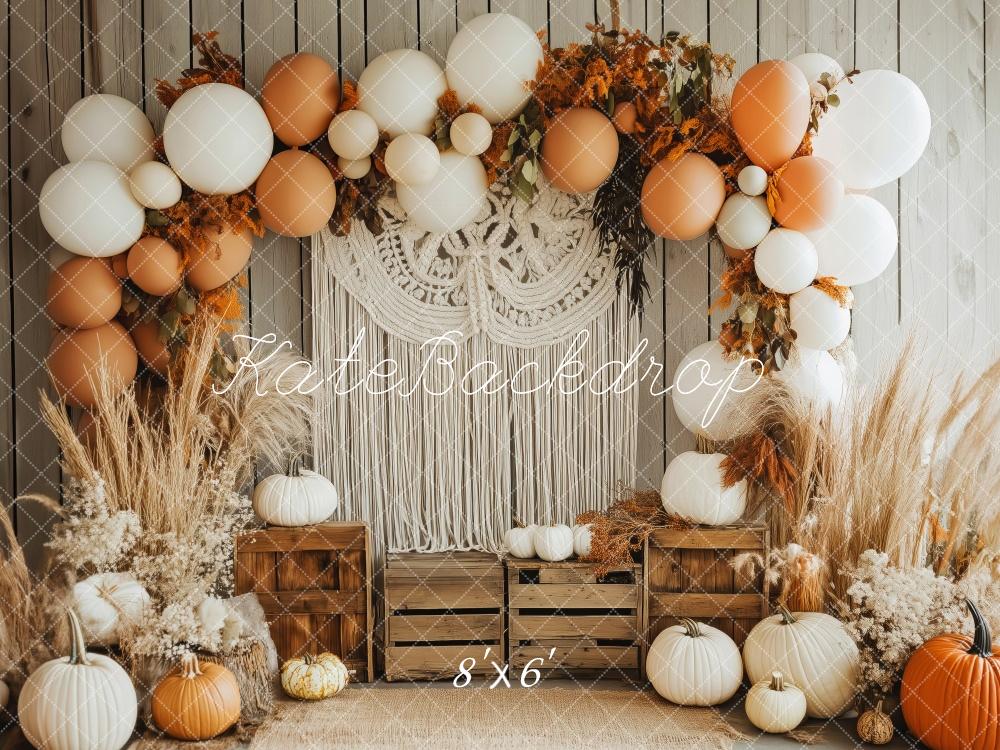 Kate Fall Pumpkin Balloon Macrame Boho Backdrop Designed by Patty Roberts