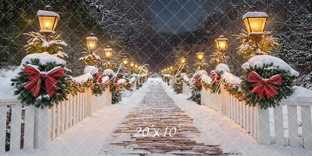 Kate Christmas Snow Bridge Backdrop Designed by Chain