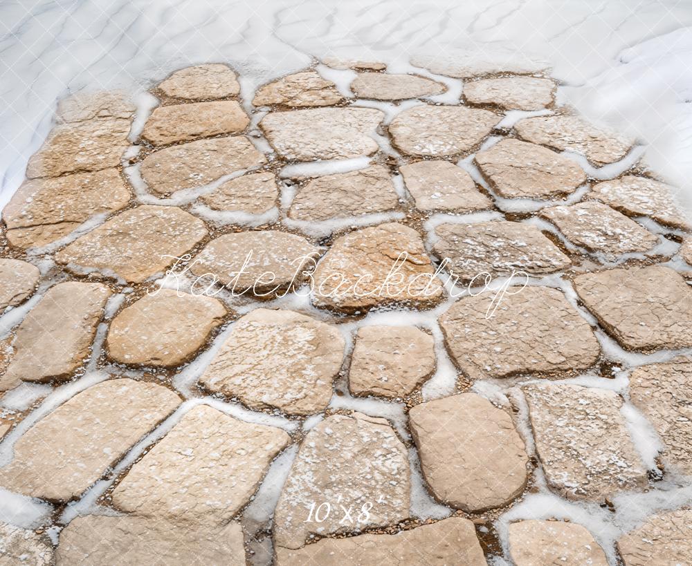 Kate Cobblestone Snow Path Fleece Backdrop Designed by Kate Image - Kate Backdrop AU