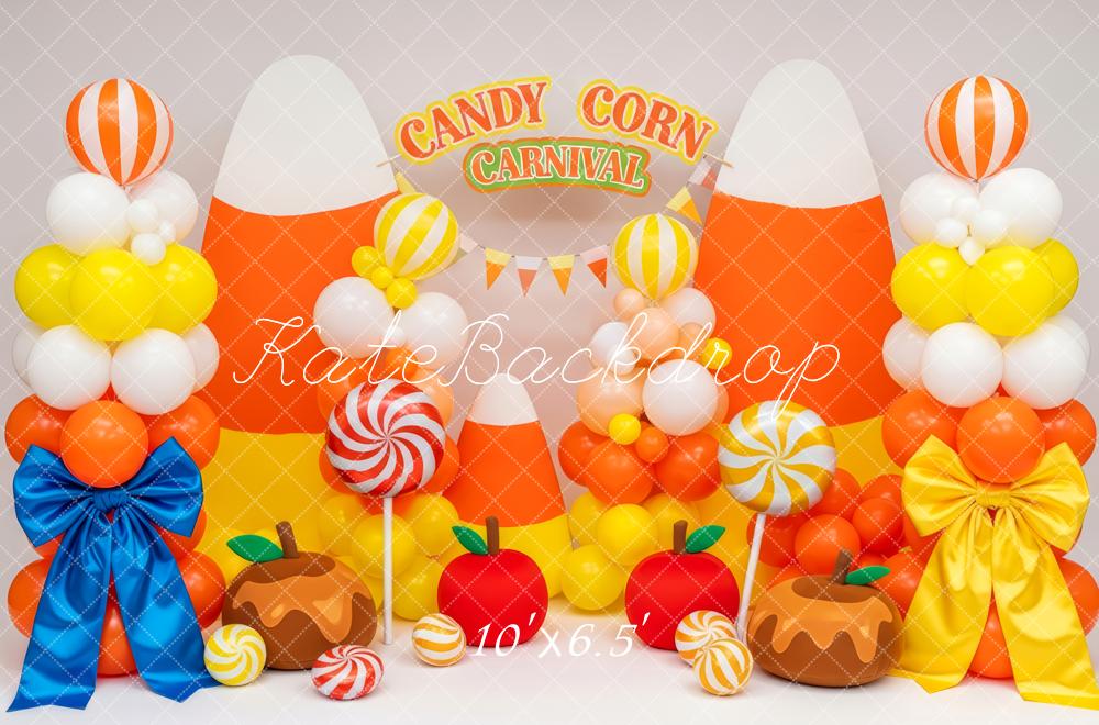 Kate Candy Corn Carnival Balloons Backdrop Designed by Patty Roberts