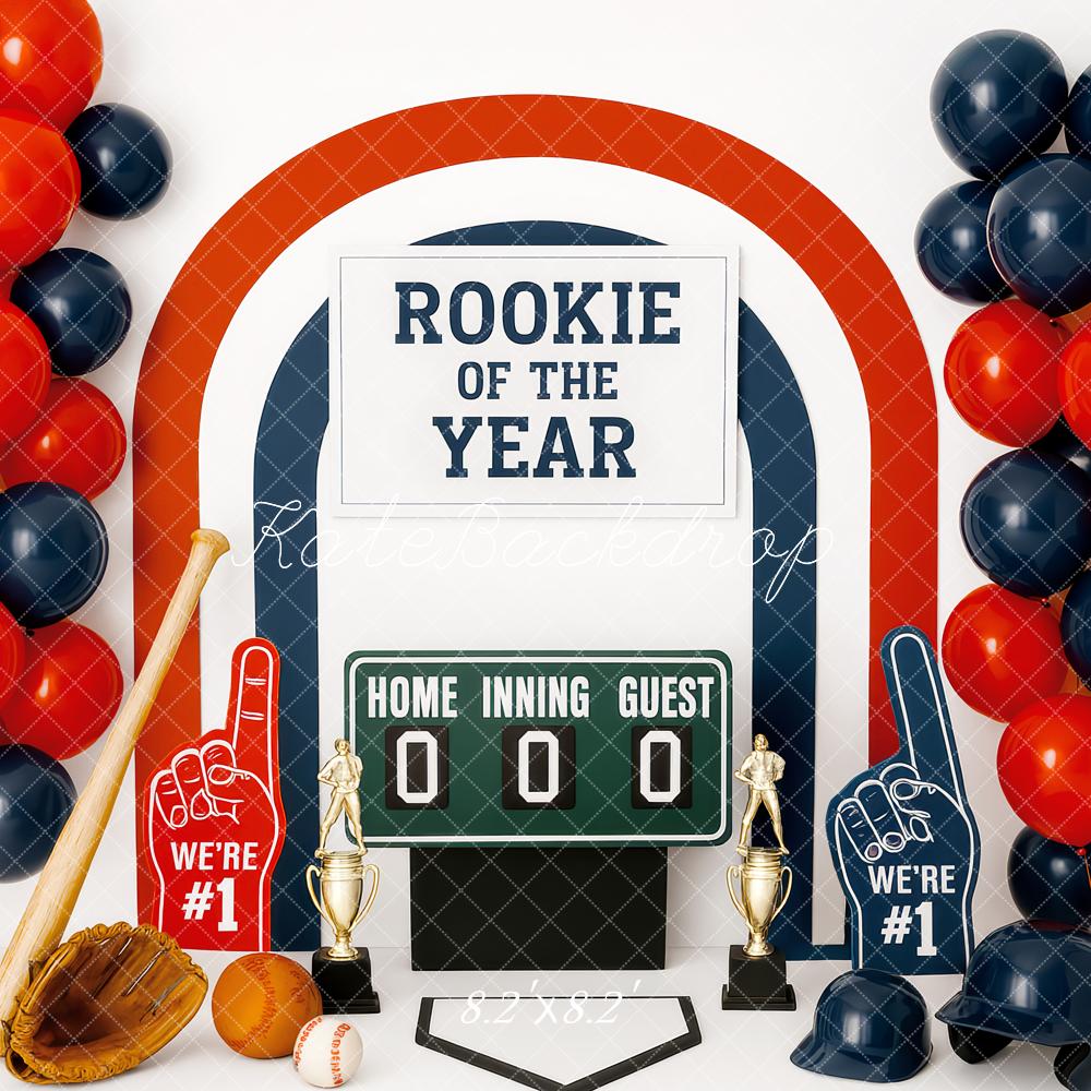 Kate Rookie Of The Year Baseball Balloons Backdrop Designed by Patty Roberts - Kate Backdrop AU