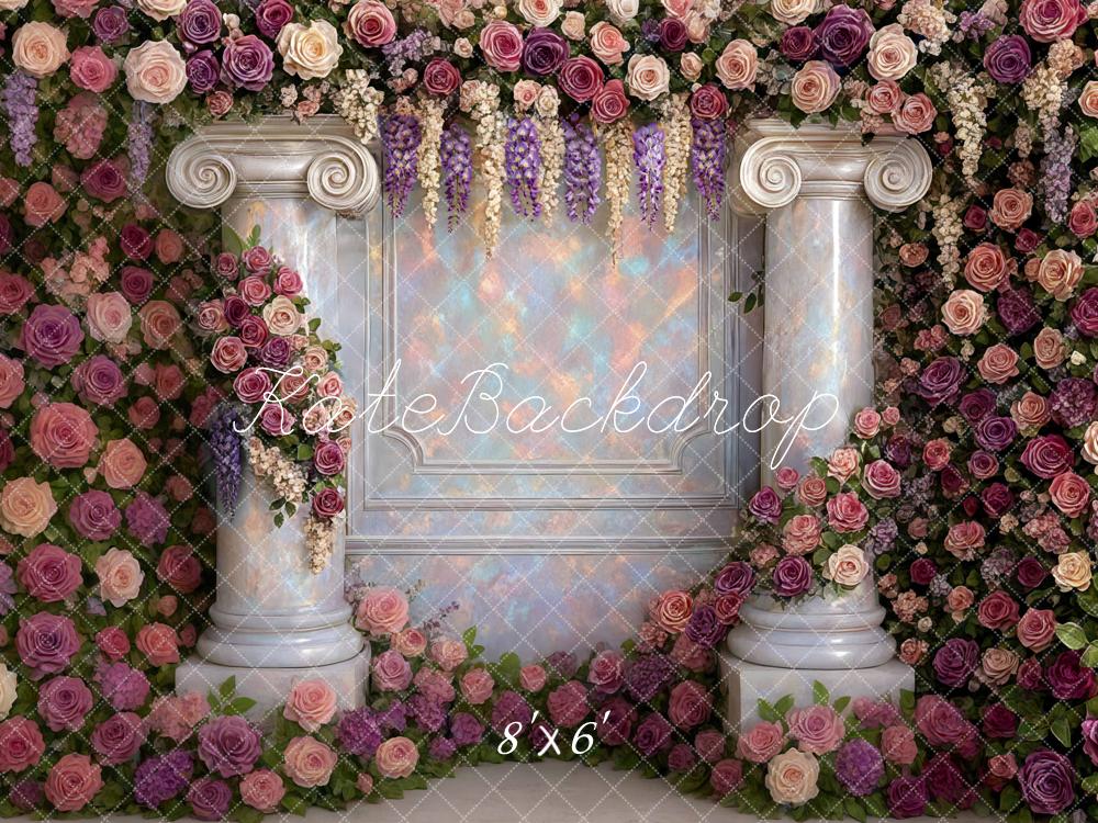 Kate Spring Flower Columns Wall Backdrop Designed by Mini MakeBelieve