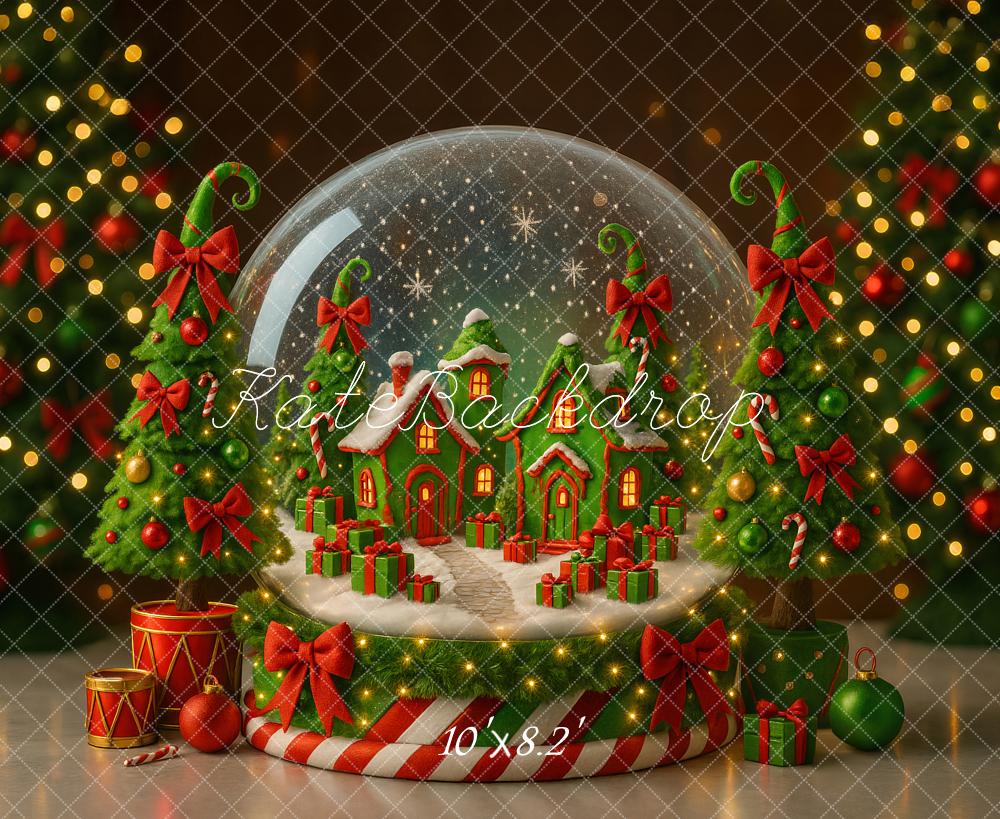 Kate Snow Globe Christmas Trees Backdrop Designed by Ashley Paul