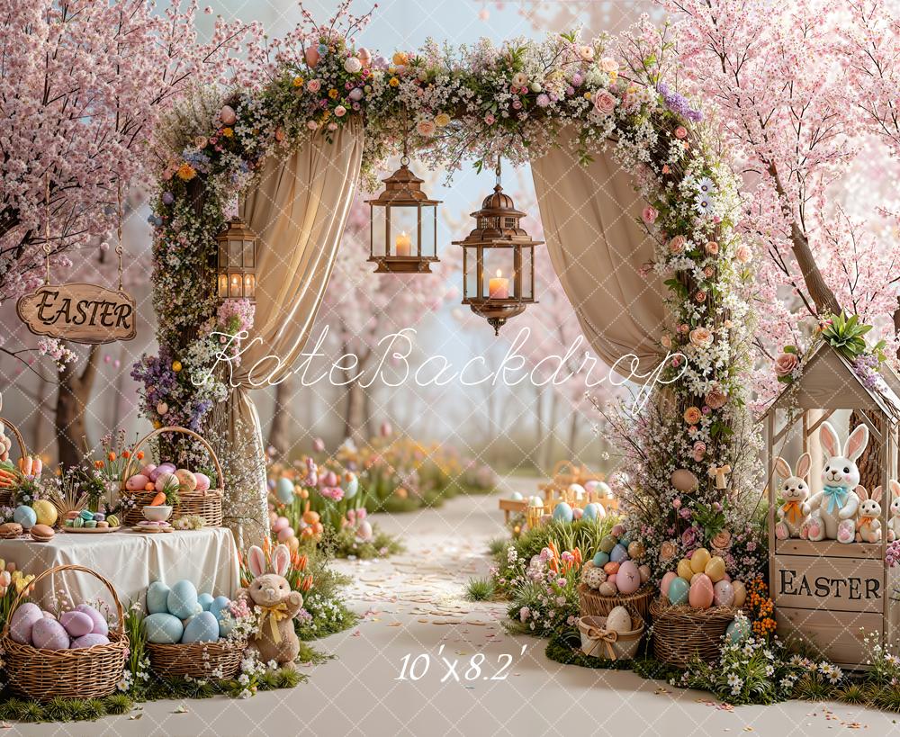 Kate Easter Bunny Flower Arch Eggs Backdrop Designed by Emetselch