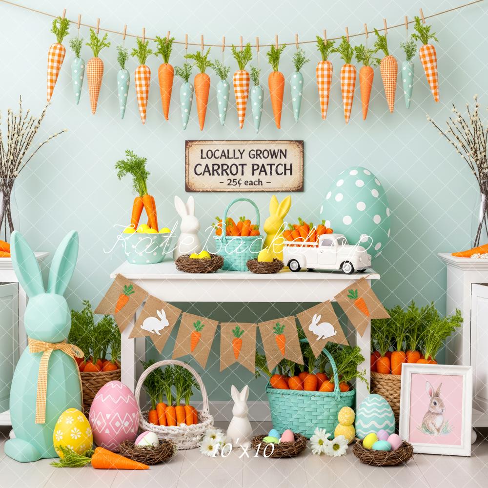 Kate Easter Bunny Carrots Eggs Backdrop Designed by Patty Roberts