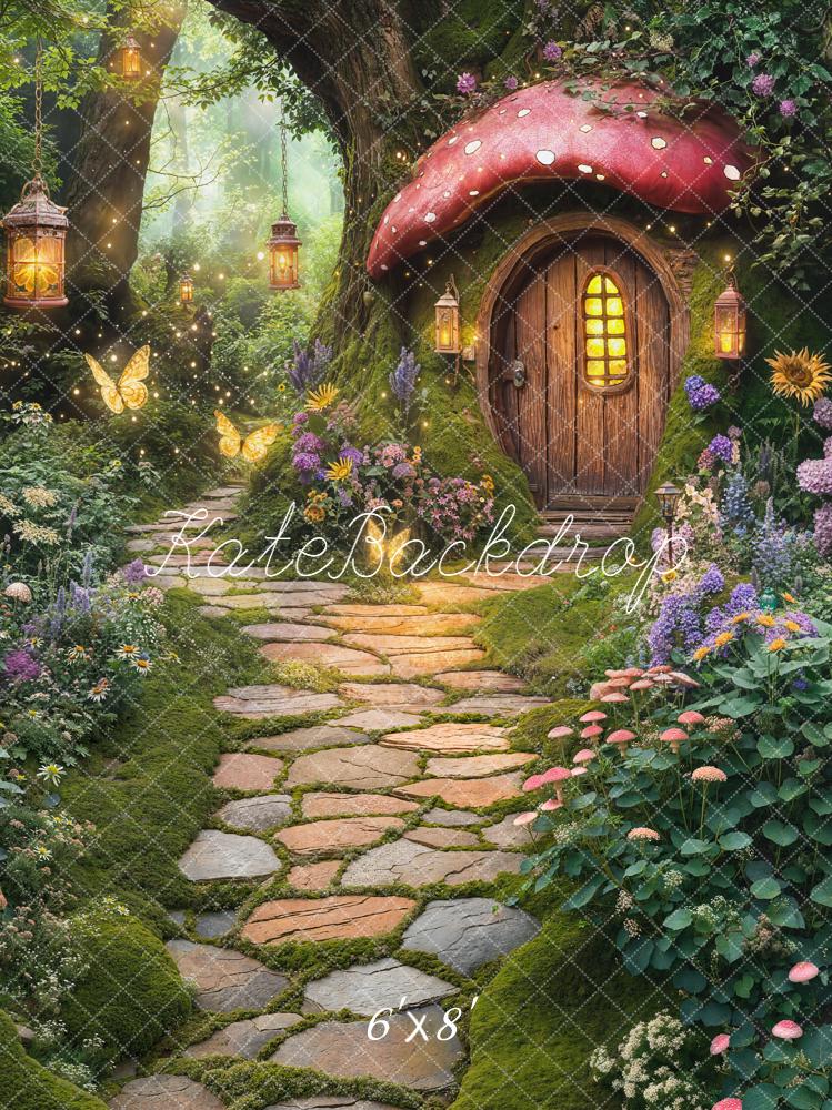 Kate Fairy Fantasy Mushroom Treehouse Backdrop Designed by Chain