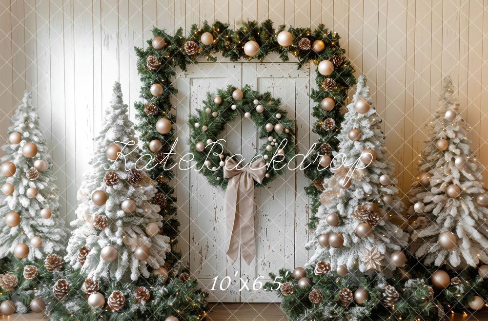 Kate Christmas Trees Wreath Door Backdrop Designed by Mini MakeBelieve - Kate Backdrop AU