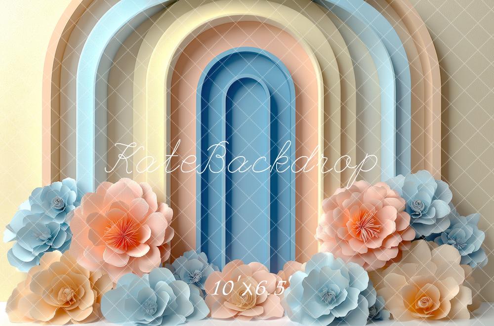 Kate Pastel Arch Layered Flowers Backdrop Designed by Mini MakeBelieve