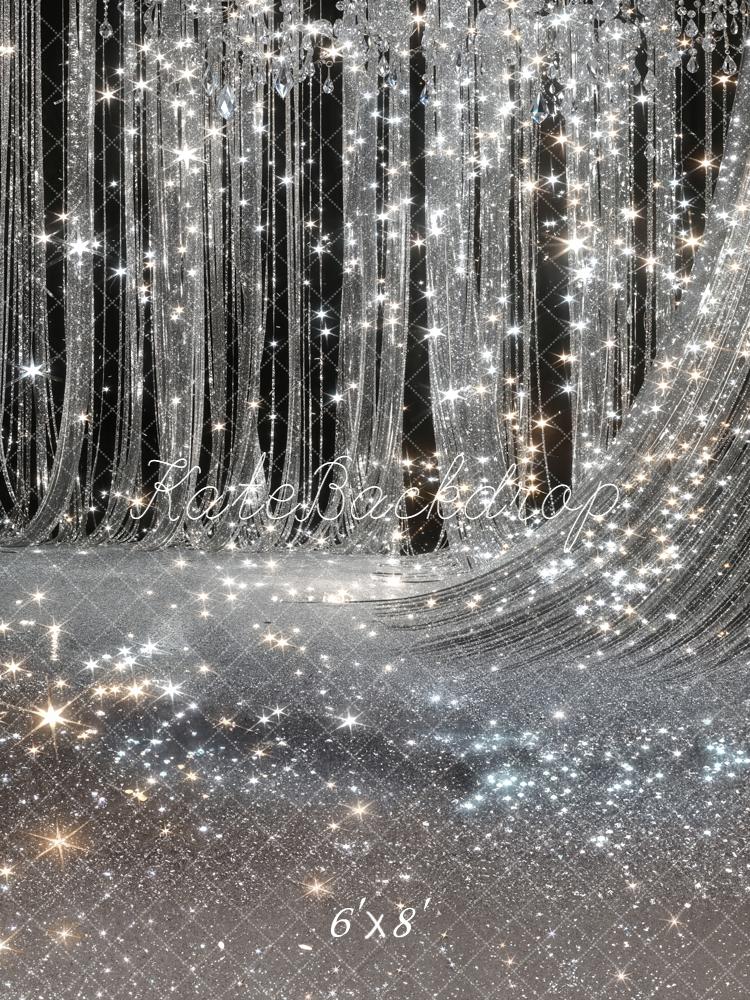 Kate Silver Curtains Sparkle Backdrop Designed by Chain