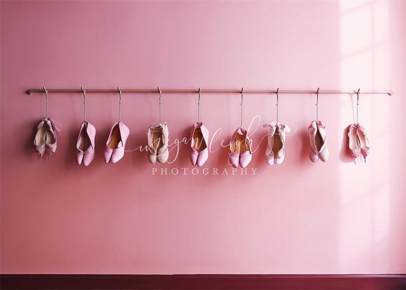 Kate Ballet Shoes Hanging Pink Wall Backdrop Designed by Megan Leigh