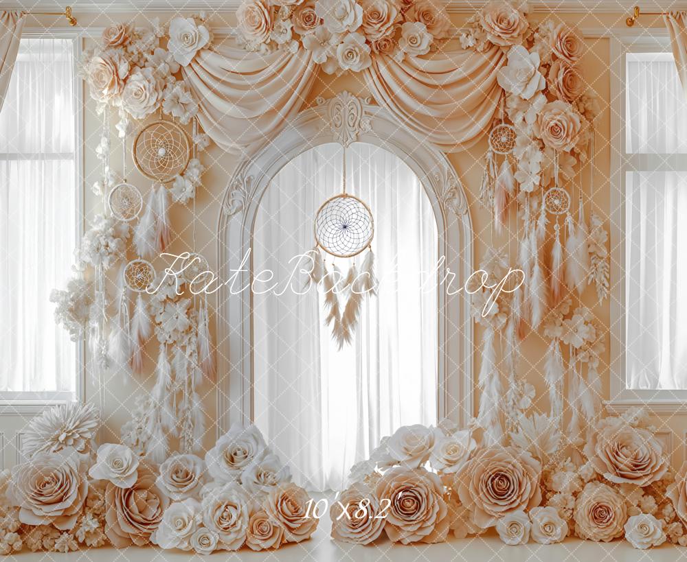 Kate Boho Flower Arch Dreamcatcher Curtains Backdrop Designed by Mini MakeBelieve