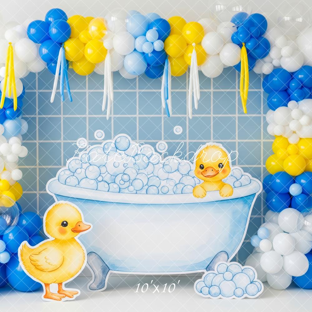 Kate Duck Bathtub Bubbles Balloon Backdrop Designed by Patty Roberts - Kate Backdrop AU