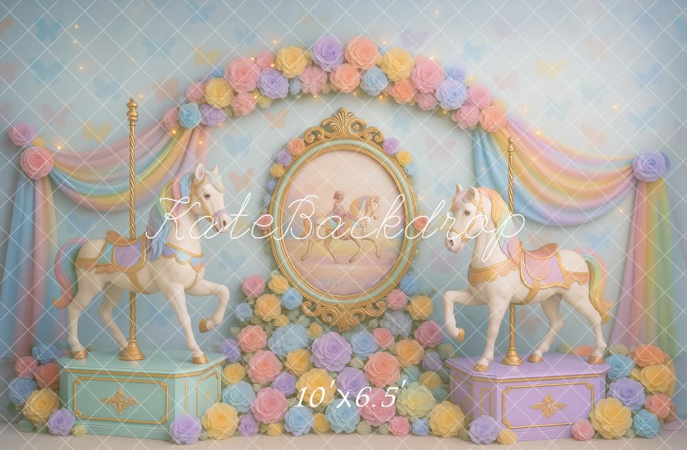 Kate Carousel Horses Backdrop Designed by Ashley Paul