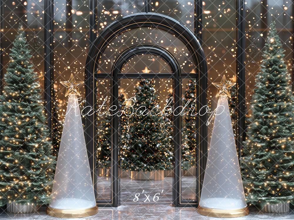 Kate Christmas Archway Pine Trees Backdrop Designed by Mini MakeBelieve - Kate Backdrop AU