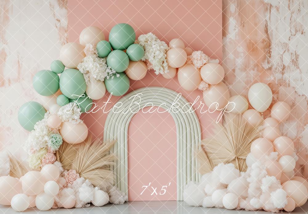 Kate Balloon Arch Dried Palm Cake Smash Backdrop Designed by Patty Roberts