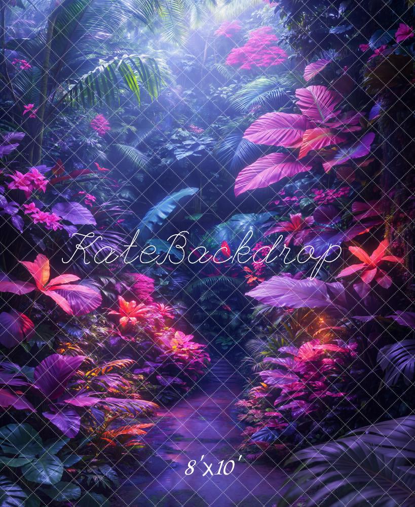 Kate Jungle Path Purple Leaves Fleece Backdrop Designed by Chain Photography - Kate Backdrop AU