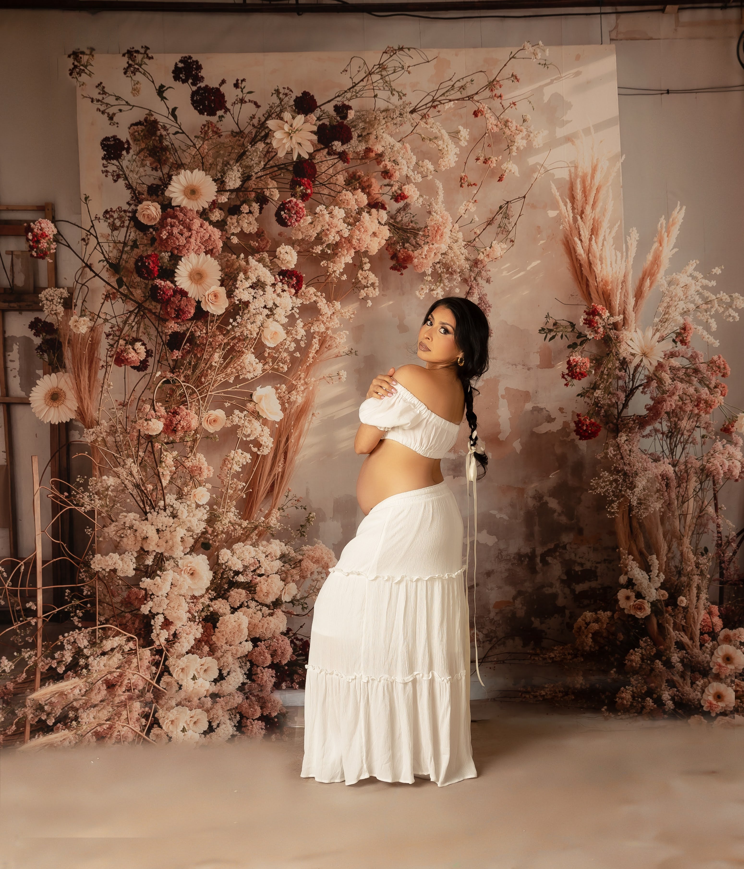 Kate Boho Reed Flower Backdrop Designed by Emetselch - Kate Backdrop AU