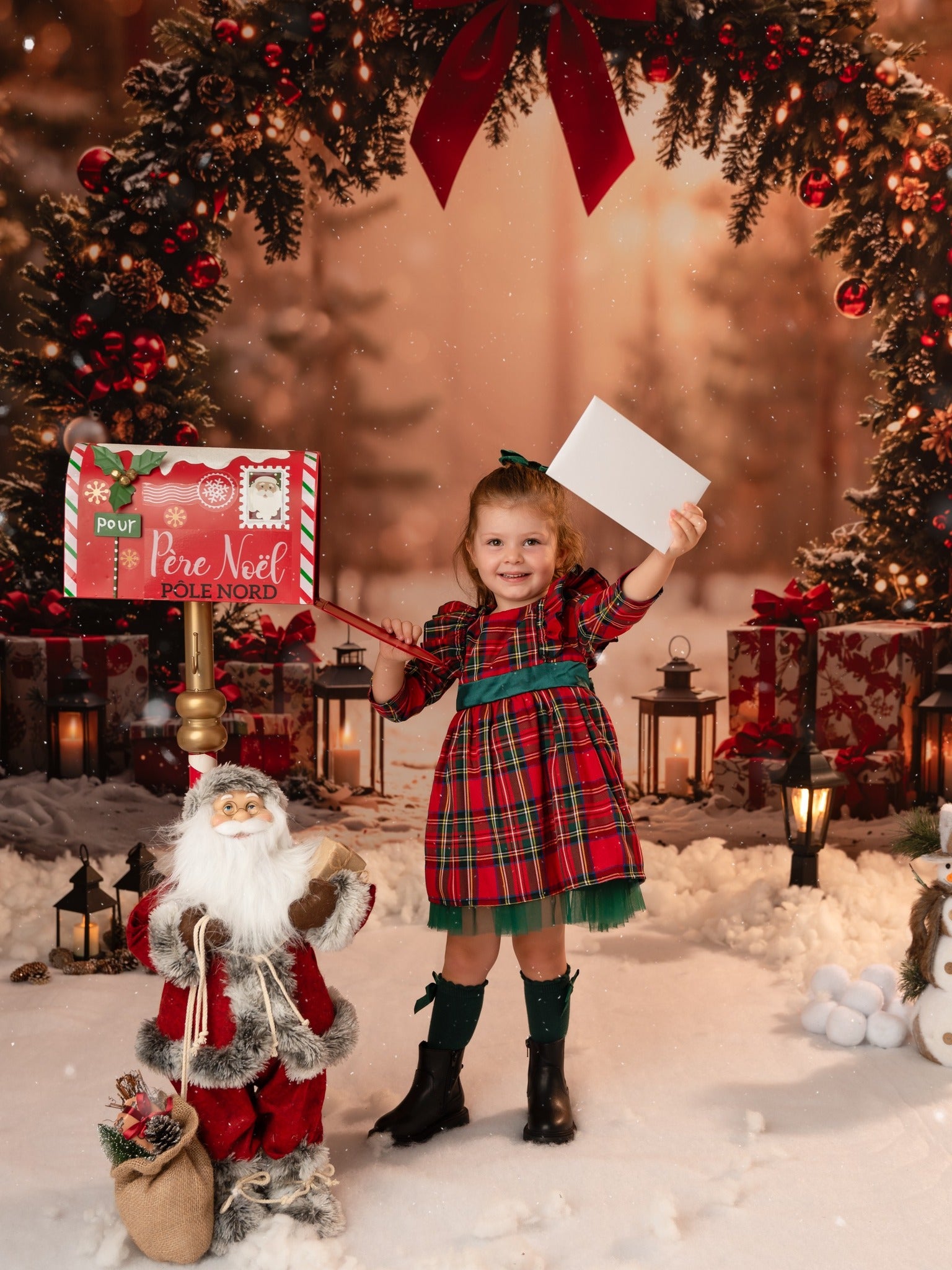 Lightning Deals-C2 Kate Christmas Forest Snow Arch Backdrop Designed by Emetselch