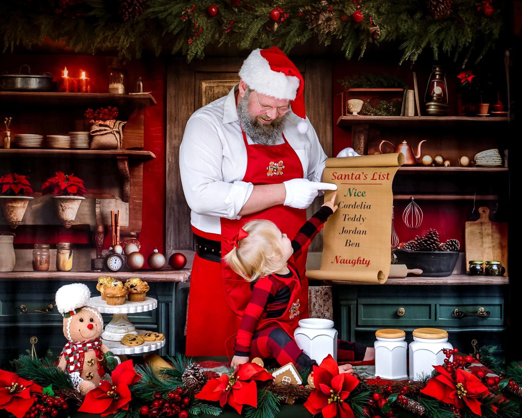 Kate Christmas Kitchen Backdrop Designed by Mandy Ringe Photography - Kate Backdrop AU