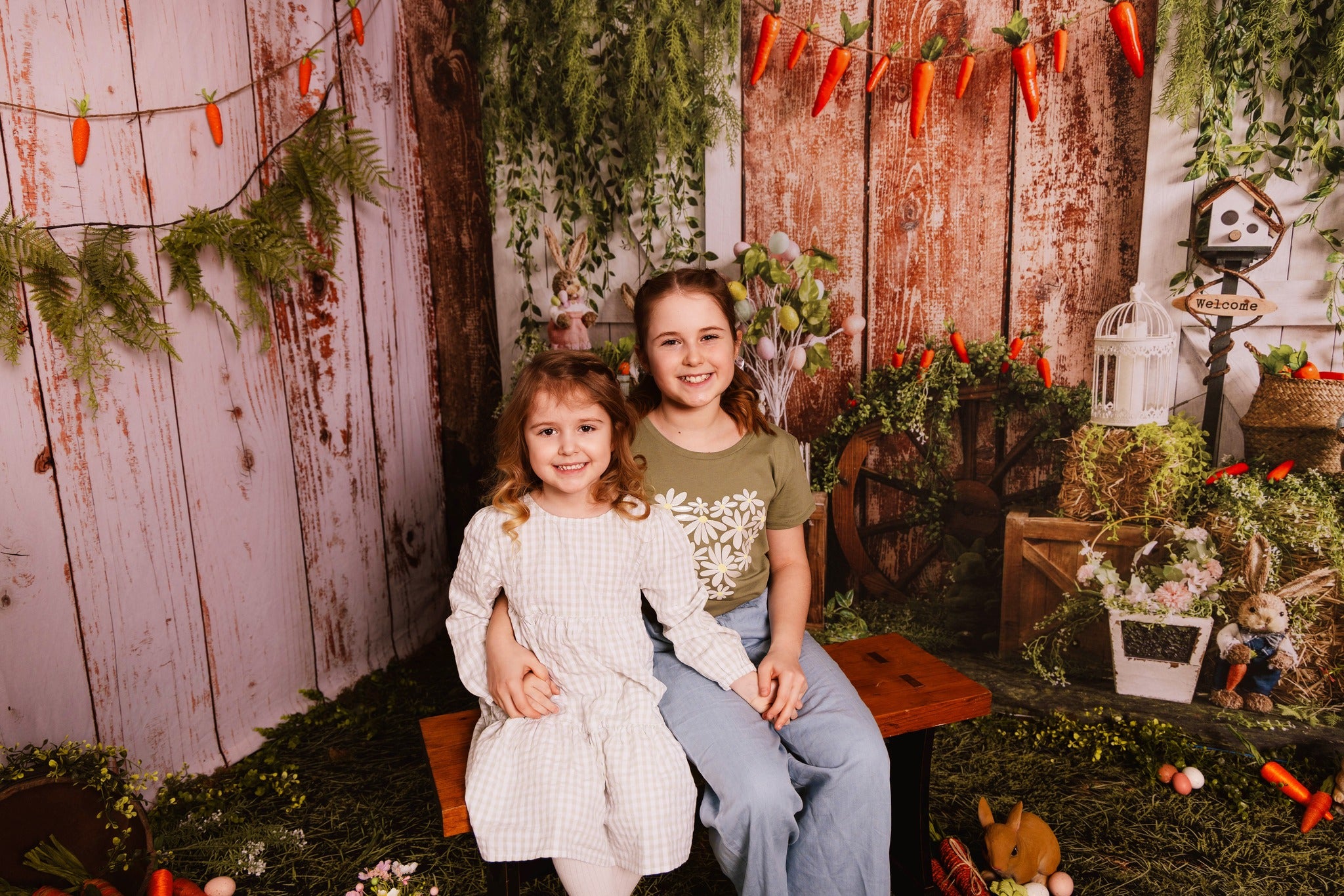 Kate Easter Bunny Backdrop Spring Wood Designed by Emetselch - Kate Backdrop AU